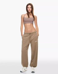 Embroidered plush joggers