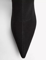 Fabric high-heel boots