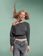 Striped long sleeve sash T-shirt