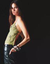 Shimmery embroidered strappy top