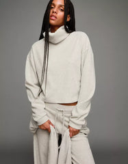 High neck ribbed sweater