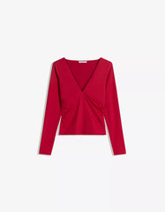 Long sleeve T-shirt with gathering