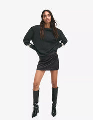 Floral satin mini skirt