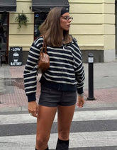 Striped zip-up hoodie