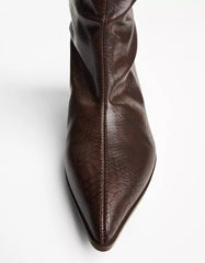 Slouchy kitten-heel ankle boots