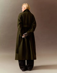 Oversize wool blend coat with belt