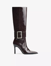 Heeled boots with buckle