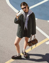 Jacket with contrasting collar