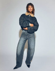Wide-leg barrel jeans