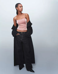 Metallic thread strappy top