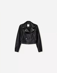 Leather effect biker jacket