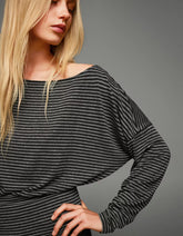 Striped long sleeve sash T-shirt
