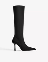 Fabric high-heel boots