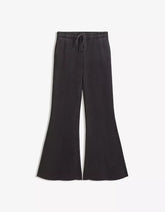 Plush flared pants with frayed hems