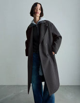 Long drop-shoulder coat