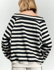 Printed boat neck sweater