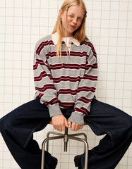 Sweater with polo collar