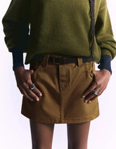 Mini skirt with belt