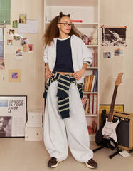 Plush barrel pants with stoppers