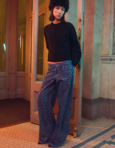 Sequinned Wide-Leg Jeans