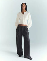 Fitted ribbed cardigan