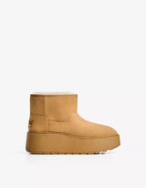 Platform ankle boots with faux fur lining