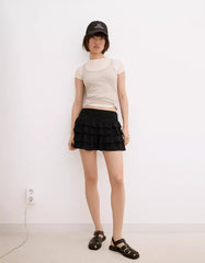 Mini skirt with ruffles