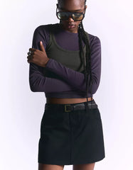 Mini skirt with belt