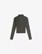 Ribbed high neck sweater