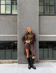 Long faux fur coat