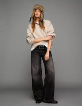 Boxy polo collar sweater