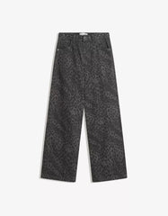 Animal print straight-leg studded pants