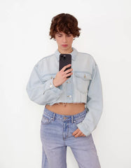 Cropped denim jacket