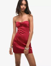 Floral satin mini dress