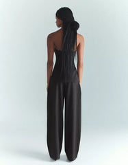 Voluminous double-fabric pants