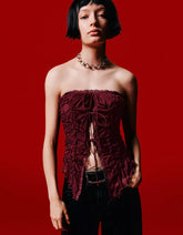 Bandeau top with gathered detail