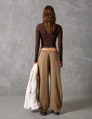 Embroidered plush joggers