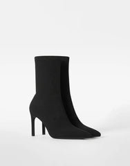 Tailored high-heel ankle boots