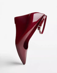High-heel wedges with ankle strap