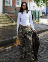 Printed parachute cargo pants