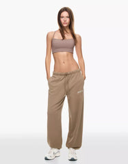 Embroidered plush joggers