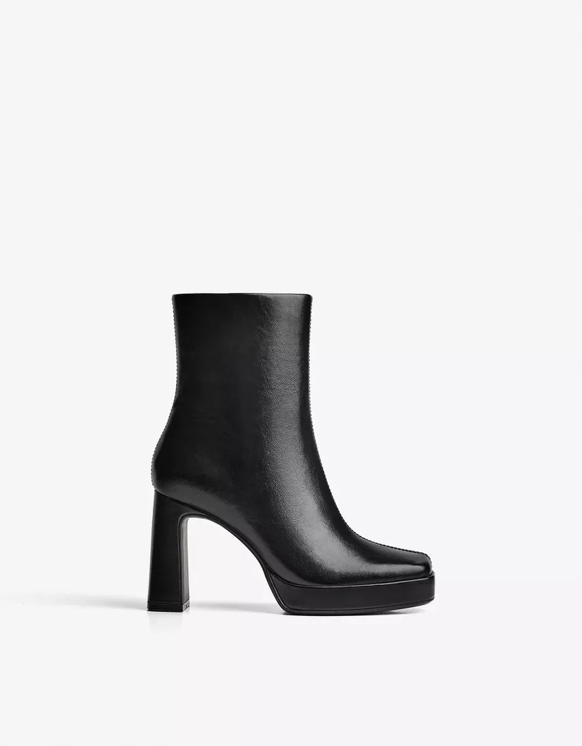 Platform heel ankle boots