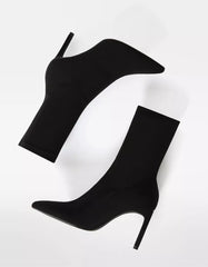 Tailored high-heel ankle boots