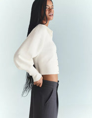 Fitted ribbed cardigan