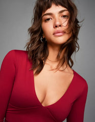 Long sleeve T-shirt with gathering