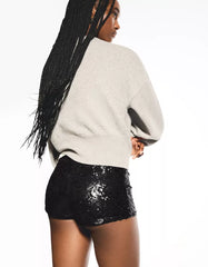 Sequined mini shorts