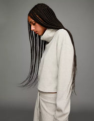 High neck ribbed sweater