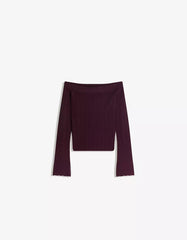 Cable-knit bardot sweater