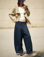 Plush barrel pants with stoppers