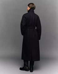 Oversize wool blend coat with belt